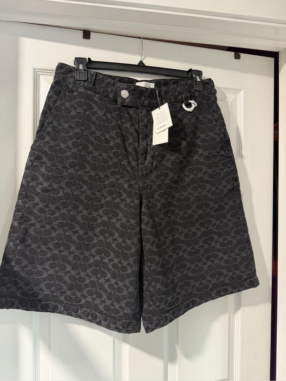 Coach Charcoal Signature Jacquard Shorts